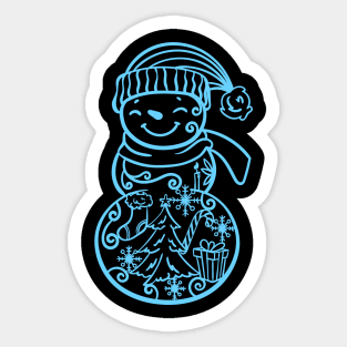 Full bodied snowman with winter Sticker
